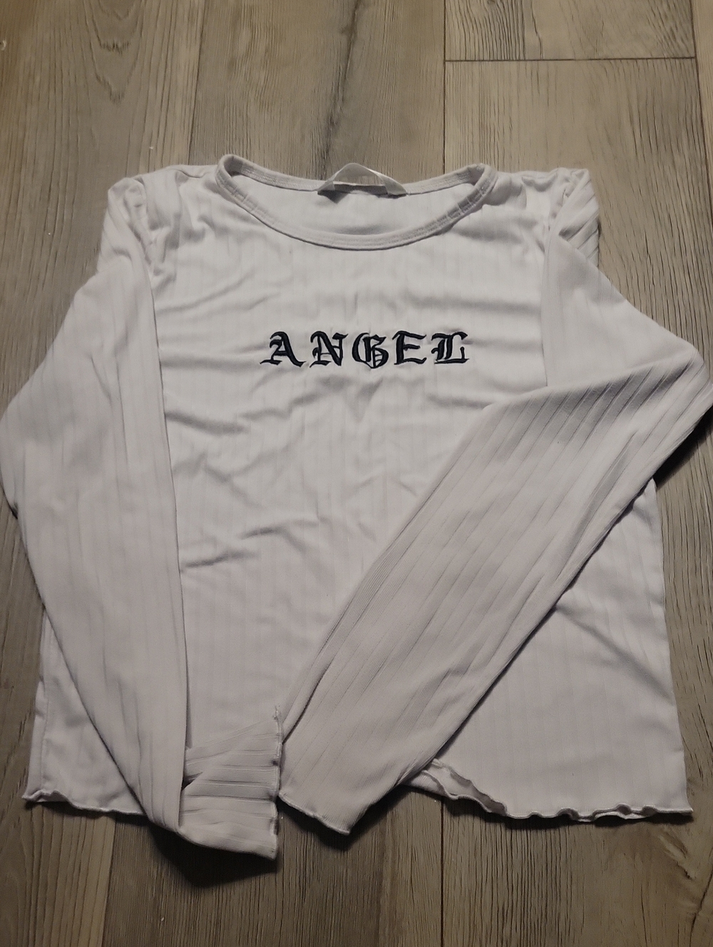 Urban Outfitters White Long Sleeve 'ANGEL' Tee